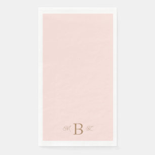 Gold Combo Font Monogram Blush Wedding Napkin