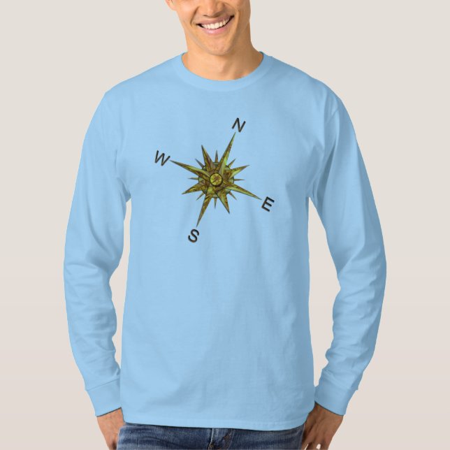 Gold Compass Points Navigation T-Shirt (Front)