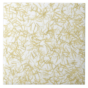 Gold Confetti Abstract Tile