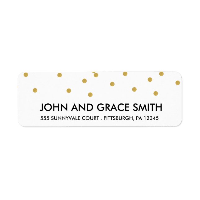 Gold Confetti Address Label (Front)