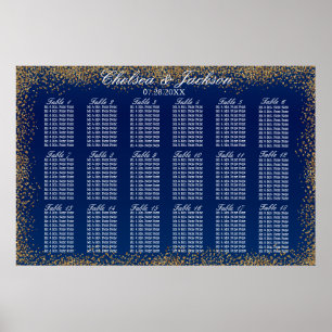 Gold Confetti and Navy Blue -18 Seating Chart