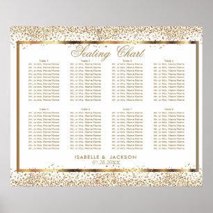 Gold Confetti and White - 10 Seating Chart