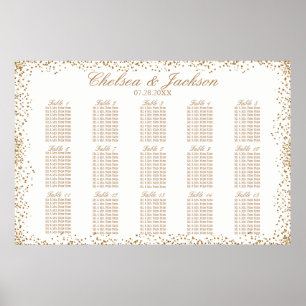 Gold Confetti and White - 15 Seating Chart