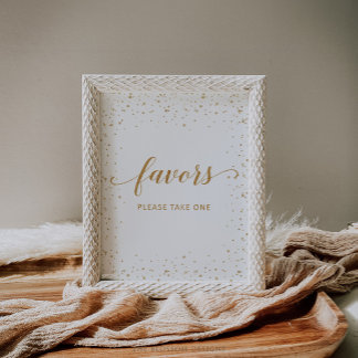 Gold Confetti Anniversary Favours Sign - GAC192