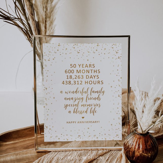 Gold Confetti Anniversary Sign - GAC17 (Gold Confetti Anniversary Sign)