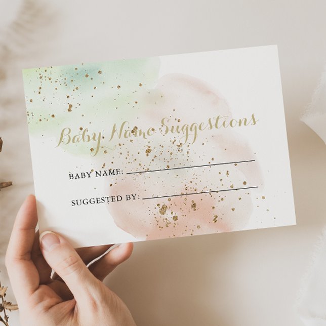 Gold Confetti Baby Name Suggestions Card (Creator Uploaded)