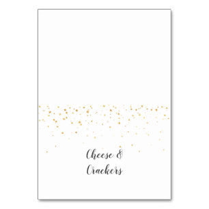 Gold Confetti Baby Shower Buffet Food Labels Table Number