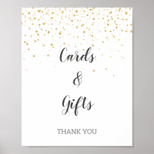 Gold Confetti Baby Shower Cards & Gifts Sign