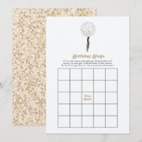 Gold Confetti Birthday Party Bingo