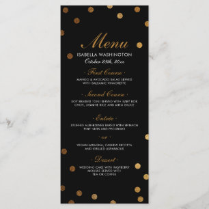 Gold Confetti & Black Surprise Party Menu
