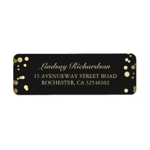 Gold Confetti Black Wedding