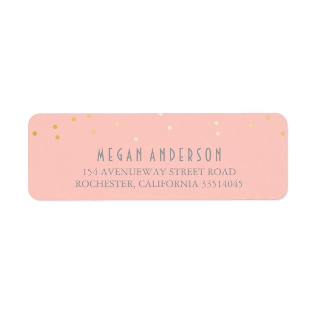 Gold Confetti Blush Pink Wedding (Front)