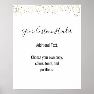 Gold Confetti Casual Do It Yourself Festive Sign