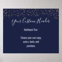Gold Confetti Casual Navy Do It Yourself Festive