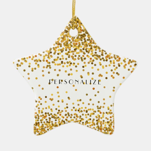 Gold Confetti Ceramic Tree Decoration (Front)