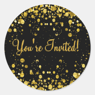Gold Confetti Classic Round Sticker