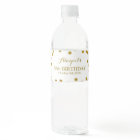 Gold Confetti Custom Birthday Water Bottle Label