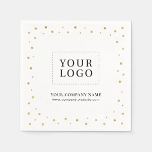 Gold Confetti Custom Business Promotional Logo Napkin