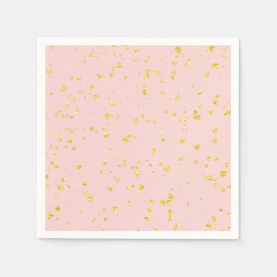 Gold Confetti Dots Blush Pink Napkin