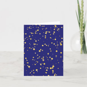 Gold Confetti Dots Midnight Blue Thank You Card