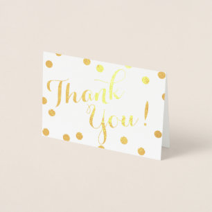 Gold Confetti Dots Modern Thank You Foil Card
