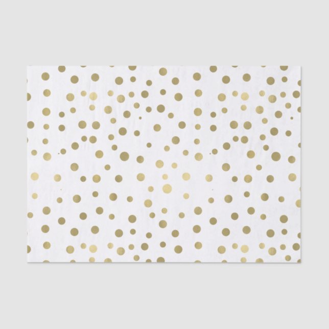 Gold Confetti Dots Tissue Paper (Front)