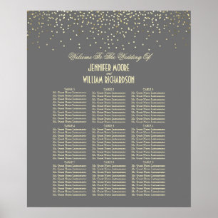Gold Confetti Dots Wedding Seating Chart