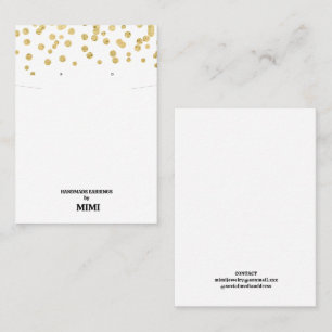 Gold Confetti Earring Display Business Card