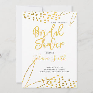 Gold Confetti Elegant Bridal Shower Invitation