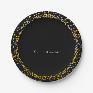Gold Confetti Elegant Glamour Dots Party Plates