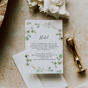 Gold Confetti Eucalyptus Foliage Hotel Enclosure Card