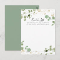Gold Confetti Eucalyptus Wedding Bucket List Cards