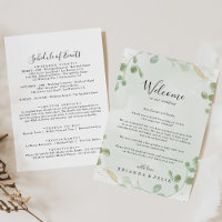 Gold Confetti Eucalyptus Wedding Welcome Letter