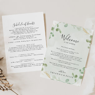 Gold Confetti Eucalyptus Wedding Welcome Letter