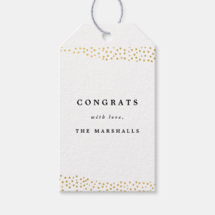 Gold confetti faux foil gift tags