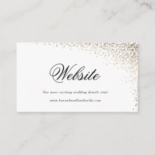 Gold confetti faux foil wedding registry card