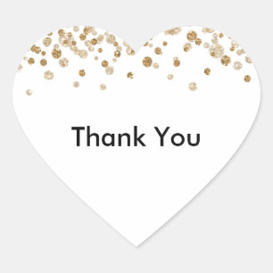 Gold Confetti Glam Glitter Heart Sticker