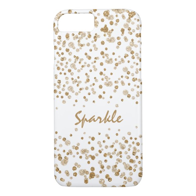 Gold Confetti Glam Glitter Sparkle Case-Mate iPhone Case (Back)