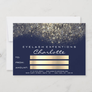 Gold Confetti Glitter Blue Navy Certificate Gift