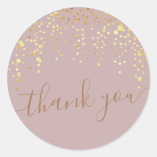 gold confetti glitter blush thank you Sticker