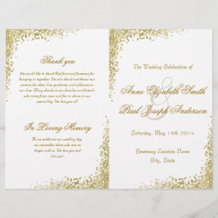 Gold confetti & Glitter folded program