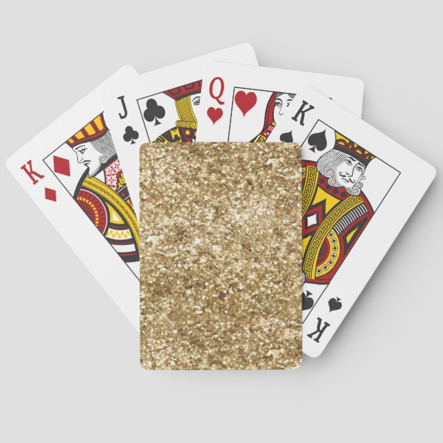Gold Confetti Glitter Playing Cards (Back)
