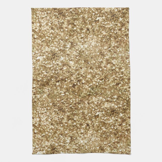 Gold Confetti Glitter Tea Towel (Vertical)