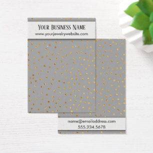 Gold Confetti & Grey Earring Holder Display Cards