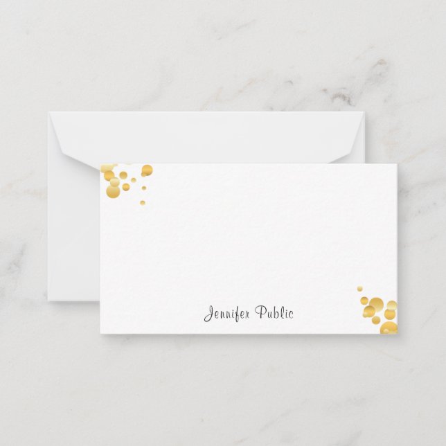 Gold Confetti Handwriting Monogram Template Chic (Front)