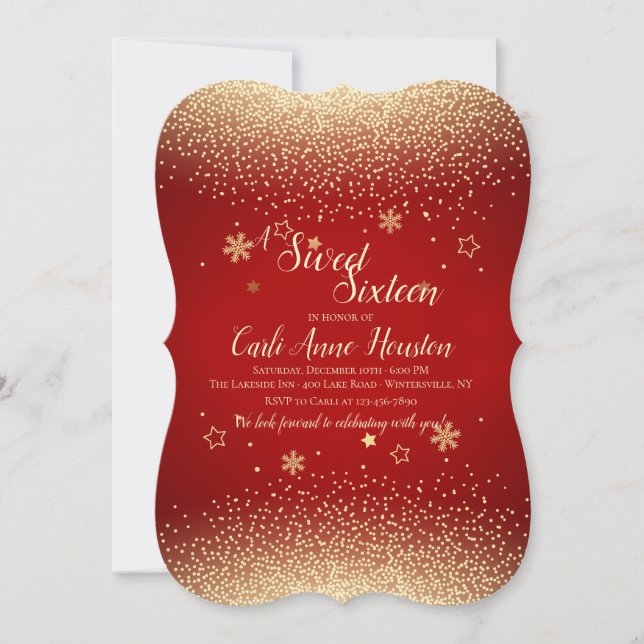 Gold Confetti Invitation (Front)