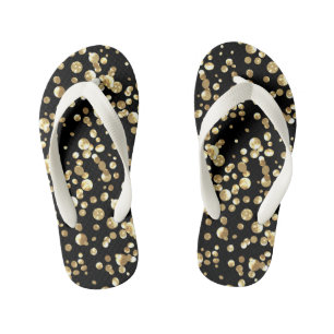 Gold confetti kid's jandals