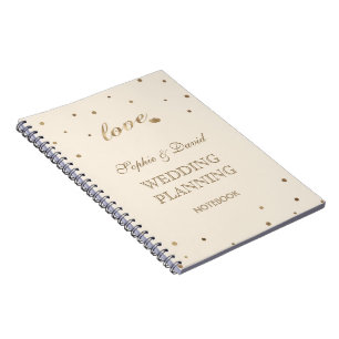 Gold Confetti Love Champagne Wedding Planner Spiral Notebook