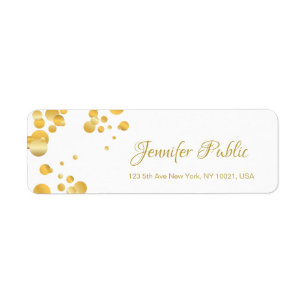 Gold Confetti Modern Hand Script Elegant Template