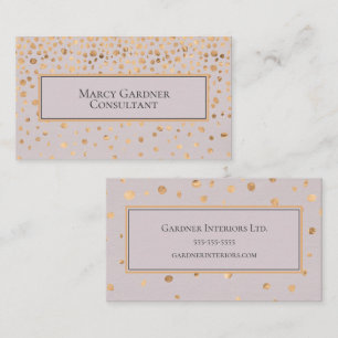 Gold Confetti Modern, Professional Business Card